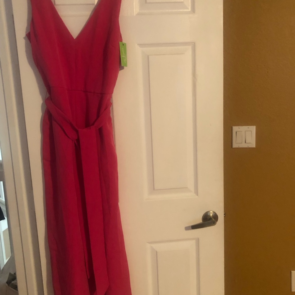 Sam Edelman Sleeveless V-Neck Jumpsuit in Pink
